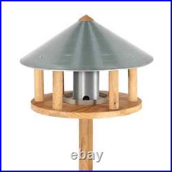 Esschert Design Bird Table with Silo and Round Roof Zinc Garden Bird Feeder Essc