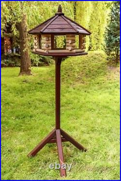 Exclusive Large Wooden Bird Table House, Feeder & House