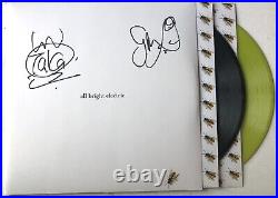 FEEDER All Bright Electric HAND SIGNED Black / Yellow VINYL RECORD AUTOGRAPHED