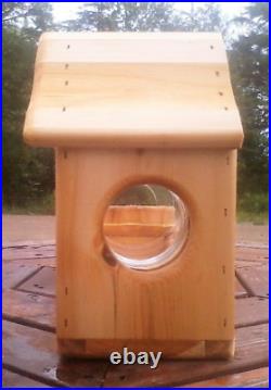 Fence Mount Gallon Glass Jar Squirrel Feeder cedar wood TBNUP #1