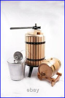 Fruit Press Oak/Steel 18L & 22L Make Natural Juices Wines Cider FREE Bird Feeder