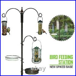 Garden Wild Bird Feeding Station with Water Bath Table Seed Tray Hanging Feeders
