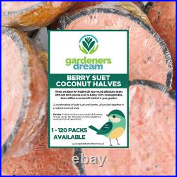 GardenersDream Berry Suet Filled Coconut Halves Fresh Wild Garden Bird Food