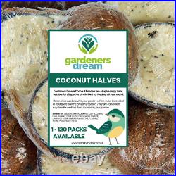 GardenersDream Suet Filled Coconut Halves Garden Fat Feeder Wild Bird Food