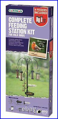 Gardman Complete Wild Bird Feeding Station With 4 Feeders Kit