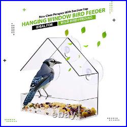 Hanging Window Wild Bird Feeder Feeding Table Clear Perspex With Suction Cup