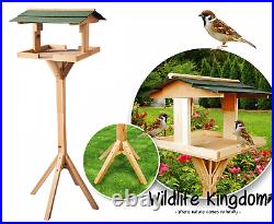 Heritage Wooden Bird Table Standing Birds House Feeder Garden Feeding Station