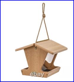 Hopper Bird Feeder Spruce Creek Collection In Natural Teak Recycled Plastic