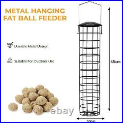 Large Hanging Garden Wild Bird Fat Ball Suet Feeder (Set of 2)