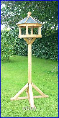 OCTAGONAL SLATE ROOFED Bird Table/Feeder EXTRA TALL STAND (Del. Easily arranged)