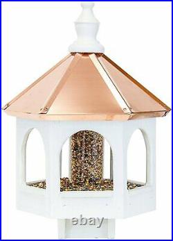 Octagon Copper Roof Bird Feeder 21 tall Rot and decay resistant Amish Made USA
