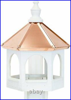 Octagon Copper Roof Bird Feeder 21 tall Rot and decay resistant Amish Made USA