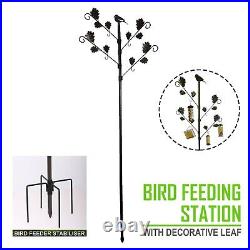 Outdoor Wild Bird Feeding Station With Leaves Freestanding Home Garden Feeder Uk