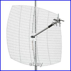 Parabolic MIMO antenna 800-2700 MHz gain 27 dB. Reflector+feeder+mount set