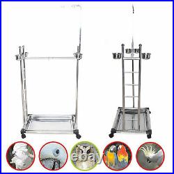 Parrot Play Stand Bird Playground Stainless steel Perch Gym With Feeder Tray