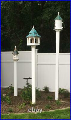 Patina Double Copper Roof Bird Feeder Amish Made in USA Large 27 in