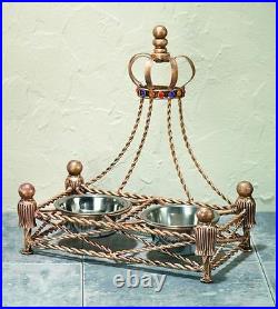 Pet Supplies Crown Court Pet Feeder Antique Gold Dog Dishes Cat Dishes