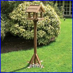 Rowlinson Bird Table Bisley Tall Wooden Apex Bird Wood House Garden Birds Stand