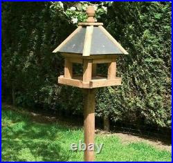 Rowlinson Bird Table Laverton Tall Wooden Slate Wood House Garden Birds Standing