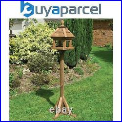 Rowlinson Wooden Lechlade Bird Table Free Standing House Feeder Square Roof