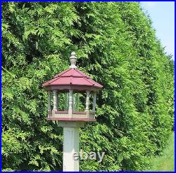 SMALL poly spindle bird feeder Low maintenance Amish handmade Clay & Red