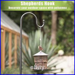 Shepards Hooks for Outdoor, 2PCS 60 Inch Bird Feeder Pole with 5 Prongs Bird Fee