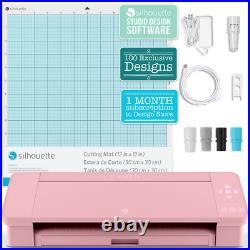 Silhouette Blush Pink Cameo 4 with Updated Autoblade, 3x Speed, Roll Feeder