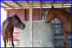 Slow Horse Hay Round Bale Net Feeder Save $$ Eliminates Waste Fits 4' x 5' Bales