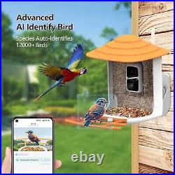 Smart AI Bird Feeder with Camera WUIPET Bird Feeder Wireless Outdoor Solar NEW