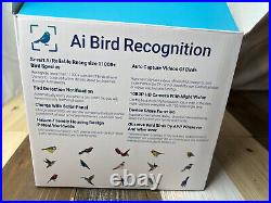 Smart AI Bird Watcher Feeder Remote Control Automatic Notification Dad Gift NWT