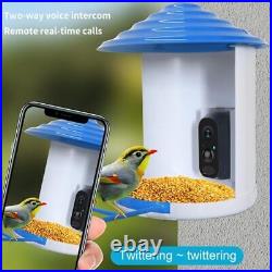 Smart Bird Feeder Camera AI Identify Auto Capture Wifi In Battery+Solar Panel