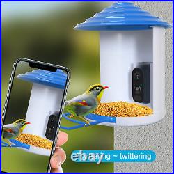 Smart Bird Feeder With Camera Solar Panel Intelligent Recognition Birds AC