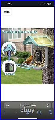Smart Bird Feeder with Camera, 1080P HD Bird Feeder Camera, Auto Captures Birds