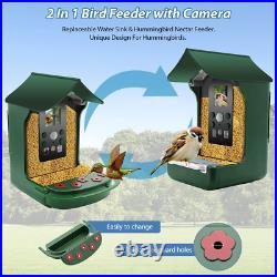 Smart Bird Feeder with Camera, Mini Bird Feeder Camera Wireless Outdoor Bird Cam