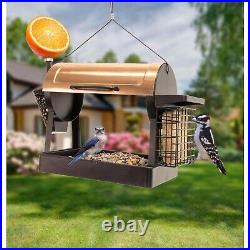 Smoker Grill Bird Feeder 4-in-1 Seed, Suet, Fruit & Nuts ATTRACTS ALL BIRDS