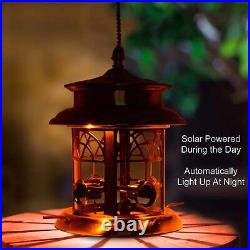 Solar Bird Feeder for Outside Outdoor Garden Solar Powered LED Arched Latti