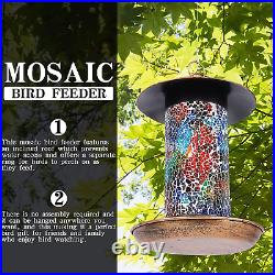 Solar Brid Feeders for outside Hanging Outdoor Hanging Mosaic Solar Powered Wi
