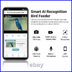 Solar Smart Bird Feeder 1080 HD Night Vision Camera Bird Species Feeder New