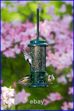Squirrel-Proof Bird Feeder Garden Green & Wild Bird Seed 15 Lb Bag