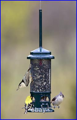 Squirrel-Proof Bird Feeder Garden Green & Wild Bird Seed 15 Lb Bag