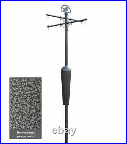 Squirrel Stopper Deluxe Anitque Pewter Squirrel Proof Bird Feeder Pole and Baffl
