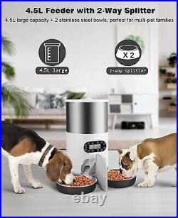 Stainless Steel Double Pet Feeder Pet Dog Cat- 4.5 Litre Capacity
