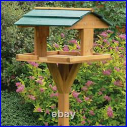 Traditional Wooden Table Garden Birds House Free Standing Bird Feeding Feeder