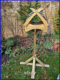 Viking bird table. Give your garden a nordic feel. Stained in natural oak