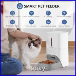 XTUOES Automatic Cat Feeder, 4L Auto Pet Dry Food Dispenser 2.4G WiFi & BT