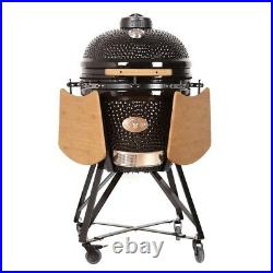 YNNI KAMADO 21.7 BLACK L Chip Feeder Oven BBQ Grill Egg TQ0C21BL